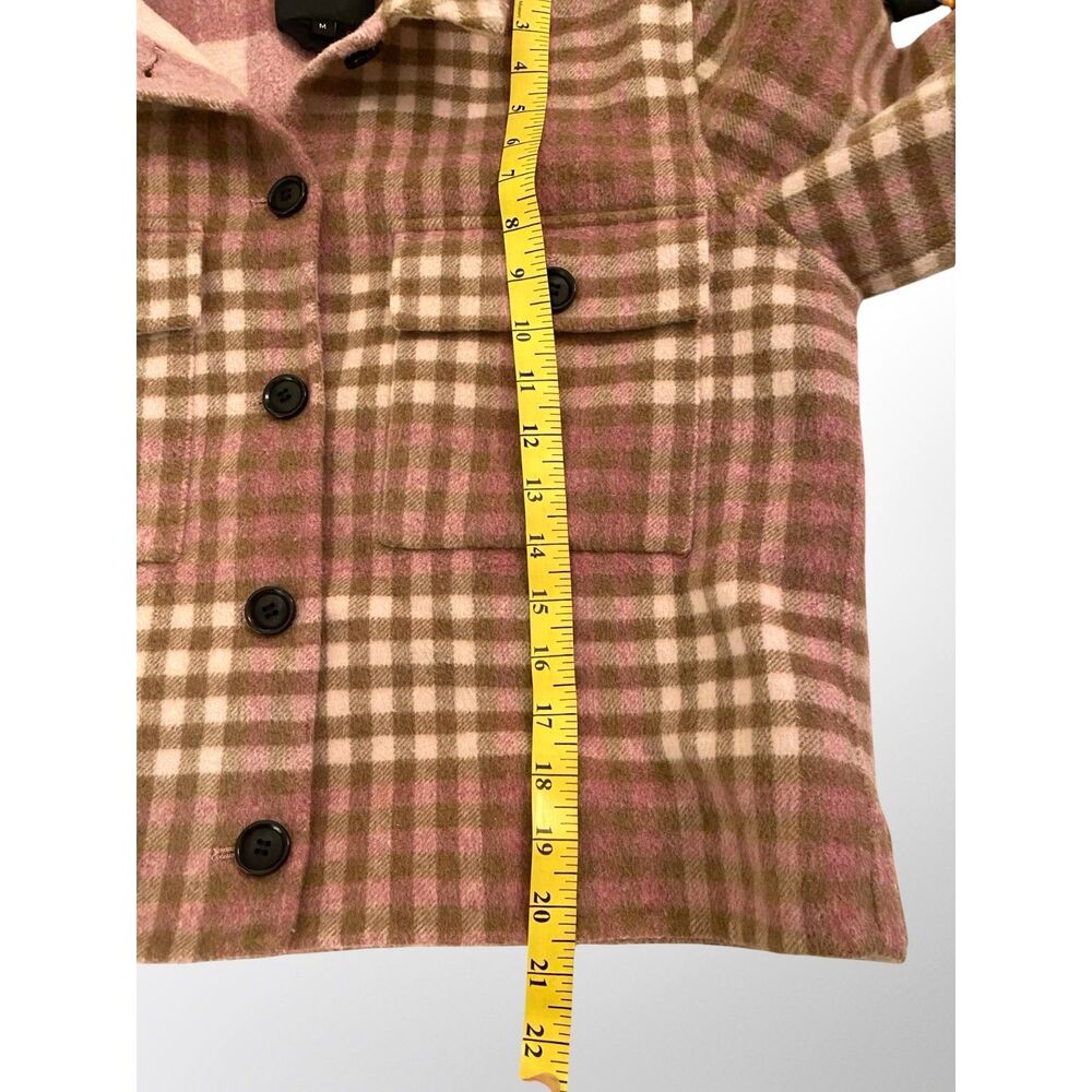 Rails Steffi Plaid Wool Blend Crop Jacket Shacket Pink Mauve Utility Soft M - Picture 7 of 10